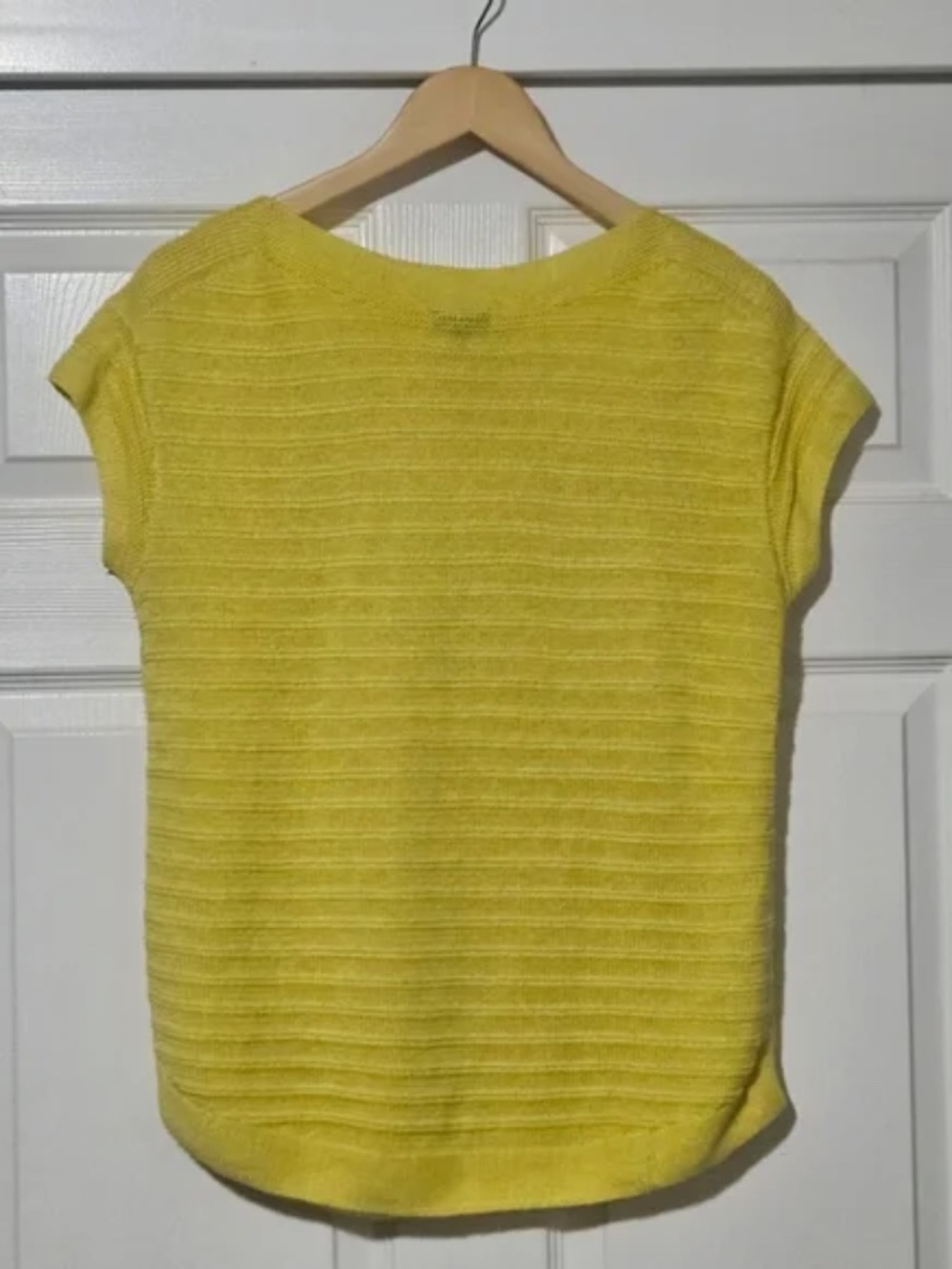 Talbots Linen Sweater Short Sleeve yellow small - Picture 2 of 3